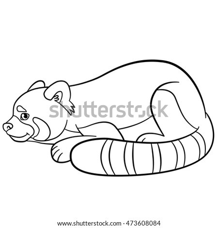 Coloring Pages Little Cute Red Panda Stock Vector 473608084 - Shutterstock