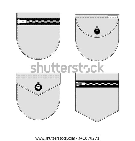 Pocket Symbols Black White Illustration Stock Vector 406946128 ...