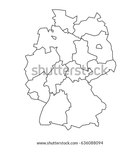 map of germany devided to 13 federal states and 3 city states berlin