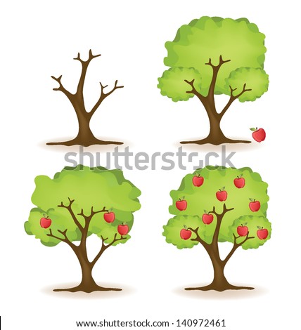 Apple tree vector illustration