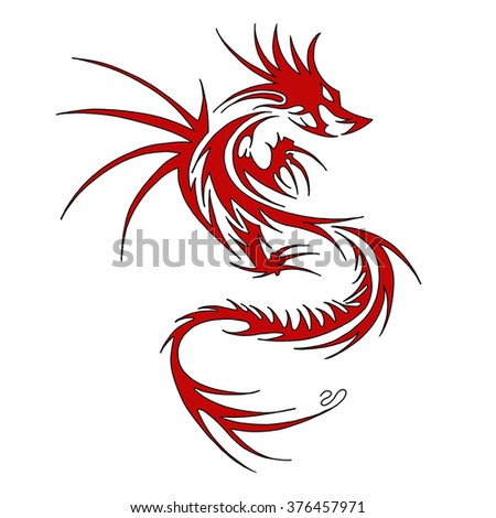 Red Dragon Tattoo Design Stock Illustration 376457971 - Shutterstock