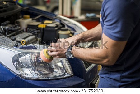 car repair garage cleaning lights