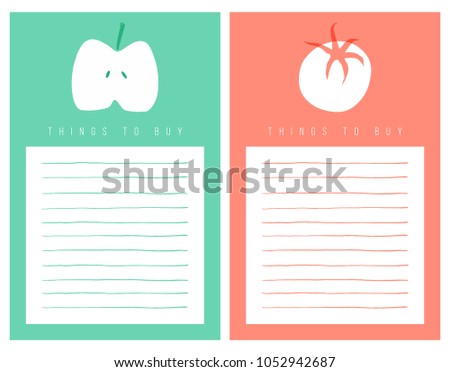 Shopping List Template Decorated Apple Tomato Stock Vector 1052942687 Shutterstock To Buy List Template