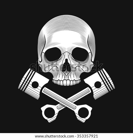 Crossed Car Engine Pistons Skulls Stock Stock Vector 519677494 ...