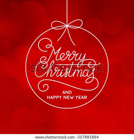 Merry Christmas Happy New Year Text Stock Vector 507881884 - Shutterstock