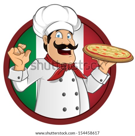 Italian Chef Pizza Hand Vector Stock Vector 154458617 - Shutterstock