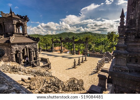 September 30, 2014: Panorama of the Khai Dinh tombs in Hue, Vietnam