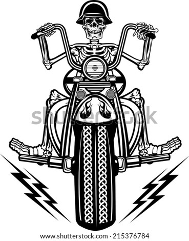 Download Skeleton On Motorcycle Stock Vector 215376784 - Shutterstock