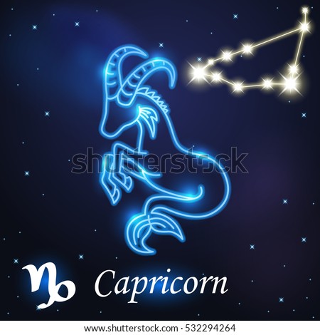 Light Symbol Sea Goat Capricorn Zodiac Stock Vector 532294264 ...