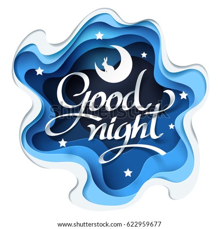 Download Paper Art Goodnight Calligraphy Lettering Sweet Stock ...