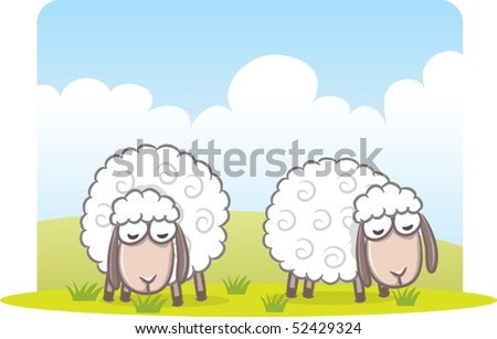 Illustration Sketch Cute Sheep Stock Vector 16351135 - Shutterstock