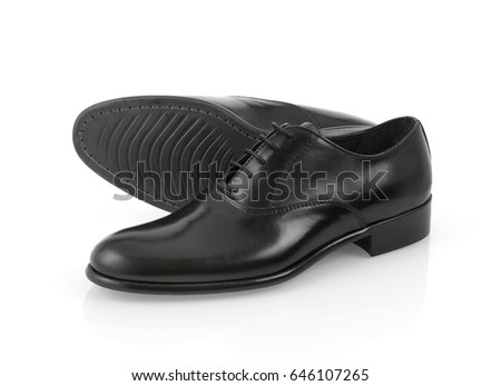 Black Leather Mens Shoes Isolated On Stock Photo 249812449 - Shutterstock