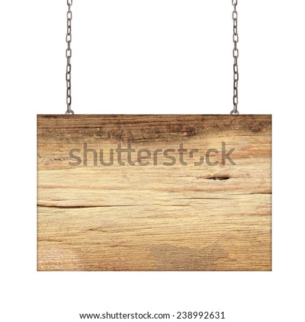 Blank Wooden Sign Hanging On Chain Stock Illustration 79963840 ...