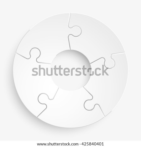 into vector divided 5 circle Round Royalty & Images Stock Free Puzzle Images, Vectors