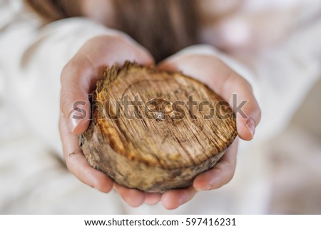 Rustic Style Wedding Ring On A Cushion Rustic Style Wedding Ring On A Cushion