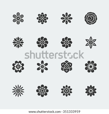 Flower Vector Black White Stock Vector 135150803 - Shutterstock