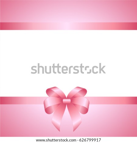 Gift Card Pink Ribbon Bow On Stock Vector (Royalty Free) 626799917 ...