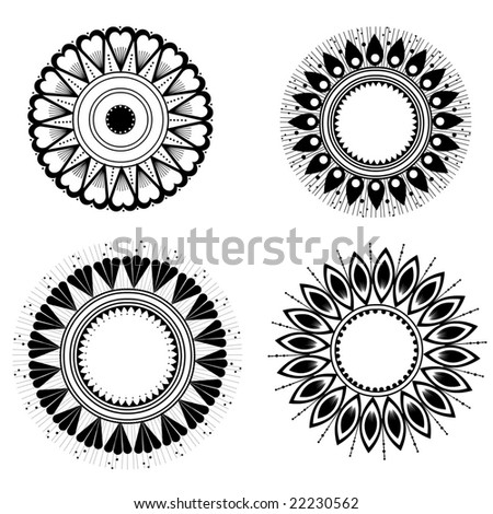 Black White Symmetric Patterns Stock Illustration 8109928 - Shutterstock