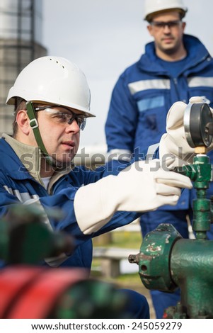 Two engineer oil industry