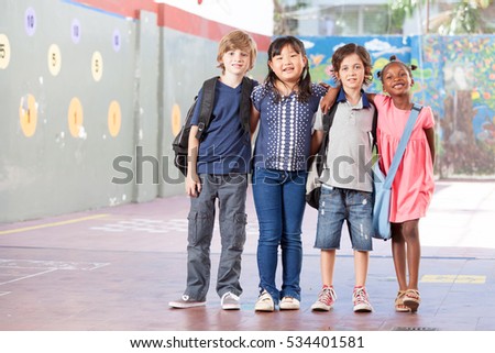 Happy children in primary school.