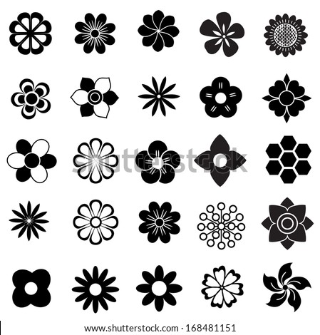 flower vector set, flowers icon for decorative and beauty design ...