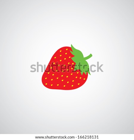 strawberry vector cartoon on gray background