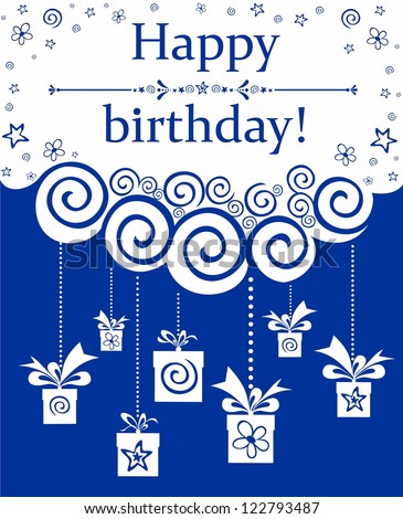 birthday card blue