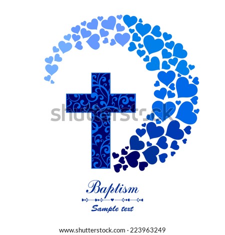 baptism cross vector background symbol isolated card christian illustration shutterstock christening invitation