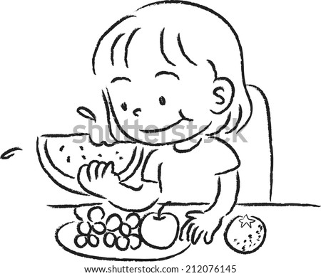 Girl Berries Little Cheerful Girl Pigtails Stock Vector 244885549 ...