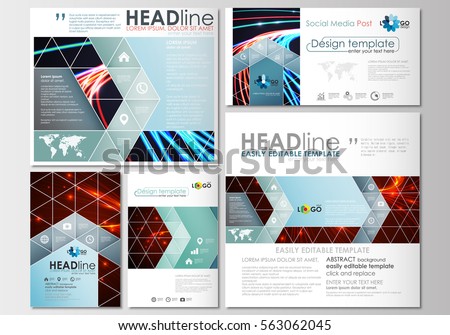 Social Media Posts Set Business Templates Stock Vector 523984132 Shutterstock Social Media Design Templates