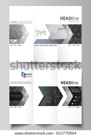 trifold brochure business templates on both stock vector 563770864