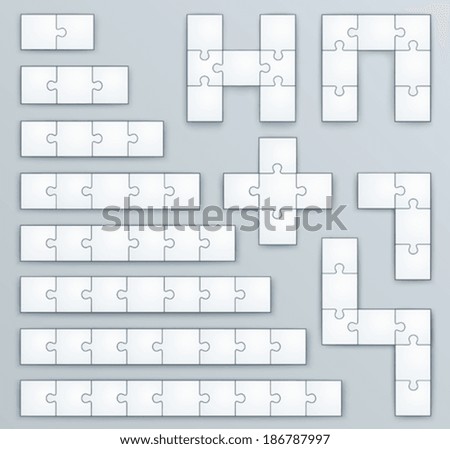 piece jigsaw puzzle template set 2 stock vector royalty free
