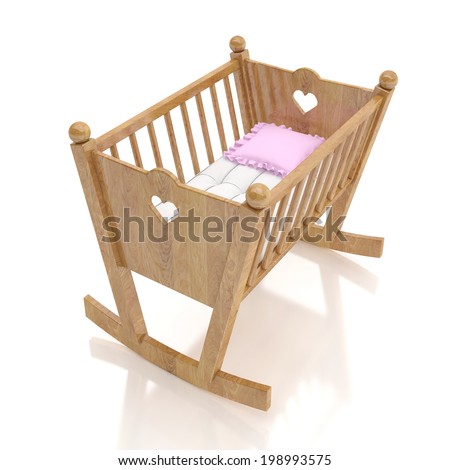 Child Crib Isolated On White Background Stock Illustration 