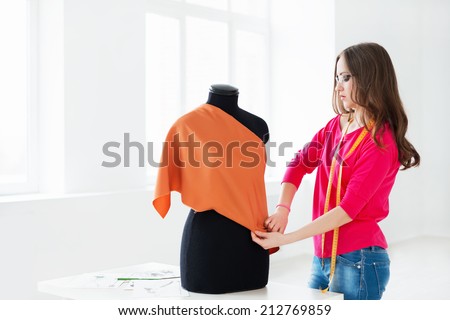 Young modeler in the studio