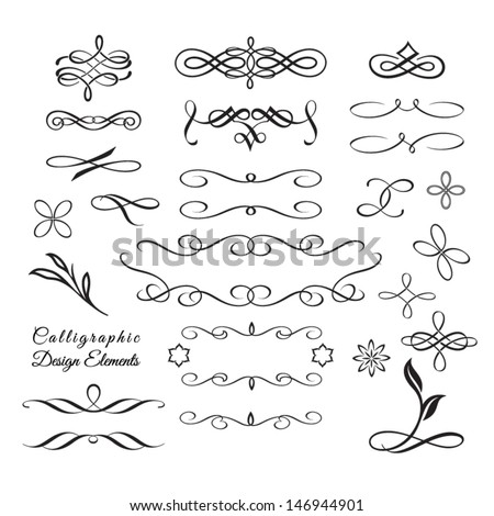 calligraphic decorative elements in vector format ideal for creative layout greeting cards invitations - Decorative calligraphic decorative elements in vector format ideal for creative layout greeting cards invitations - Decorative