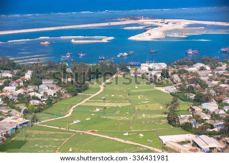LY SON ISLAND-QUANG NGAI-VIETNAM. APRIL 26,2014. A view of houses in LY SON ISLAND - QUANG NGAI-VIETNAM