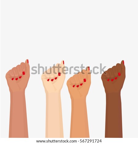Download Female Revolution Strike Protest Woman Hands Stock Vector 567291724 - Shutterstock