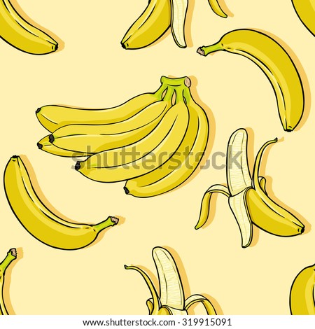 Vector Cartoon Banana Background