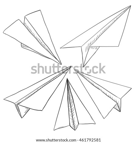 Paper Planes Sketch Stock Vector 106395473 - Shutterstock