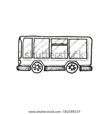 Bus Sketch Isolated Illustration Oi Black Stock Vector 66464281 ...