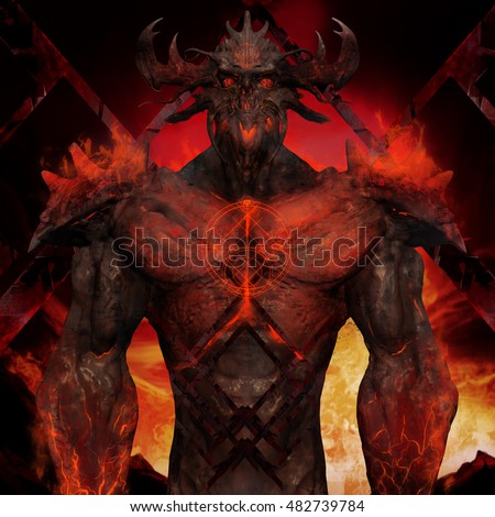 3d Illustration Devil Torso Art Artwork Stock Illustration 482739784