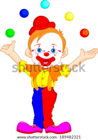 Cartooned Graphic Design Happy Juggler Boy Stock Vector 255184669 ...