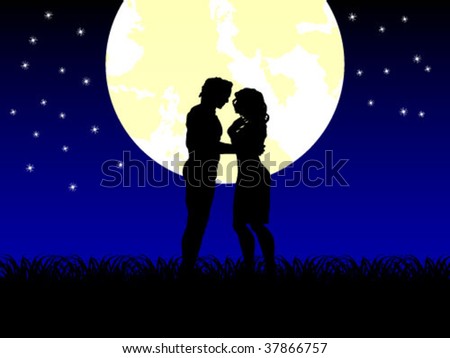 Silhouettes Man Woman Standing Holding Hands Stock Vector 24741067 ...