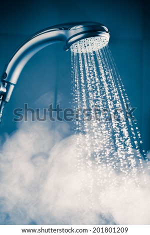 contrast shower with water stream