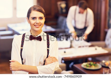 Waitress Serving Coffee Cups Making Espresso Stock Photo 115289695 ...