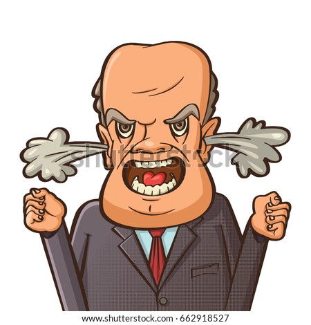 Angry Businessman Shouting Steam Coming Out Stock Vector 662918527 ...