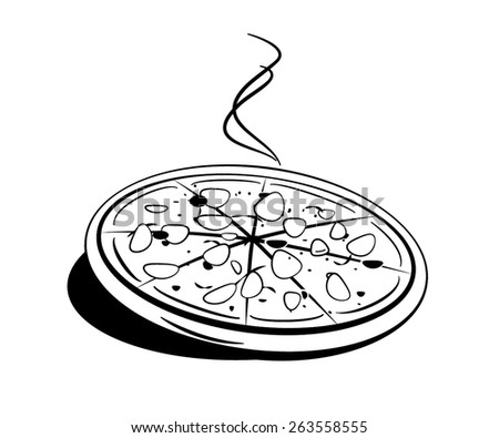 Pizza silhouette - stock vector