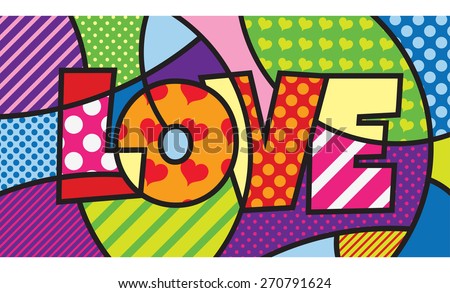 LOVE TYPO Modern Pop  Art  Artwork Stock Vector 270791624 