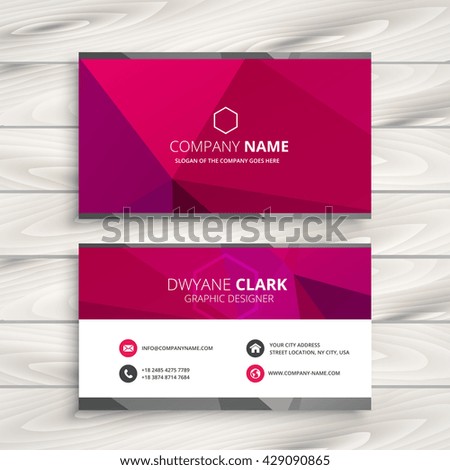 pink business card