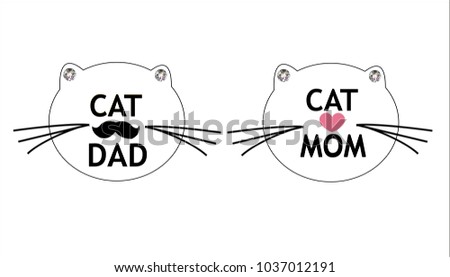 Download Cat Mom Cat Dad Text Symbol Stock Vector 1037012191 ...